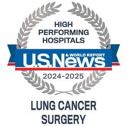 US News and World Report High Performing Hospitals Badge for Lung Cancer Surgery_2024-25_MGUH