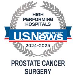 US News and World Report High Performing Hospitals Badge for Prostate Cancer Surgery 2024-25_MGUH