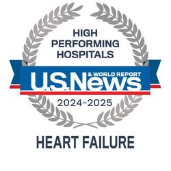 US News and World Report High Performing Hospitals Badge for heart failure_2024-25_MGUH