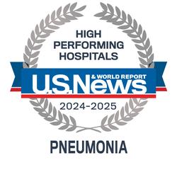 US News and World Report High Performing Hospitals Badge for Pneumonia 2024-25_MGUH