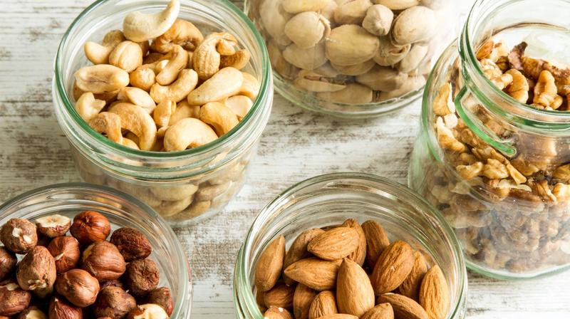 Bowls of tree nuts