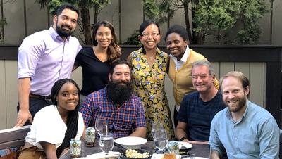 Faculty and fellows from the Child and Adolescent Psychiatry Fellowship at MedStar Health pose for a photo outdoors.