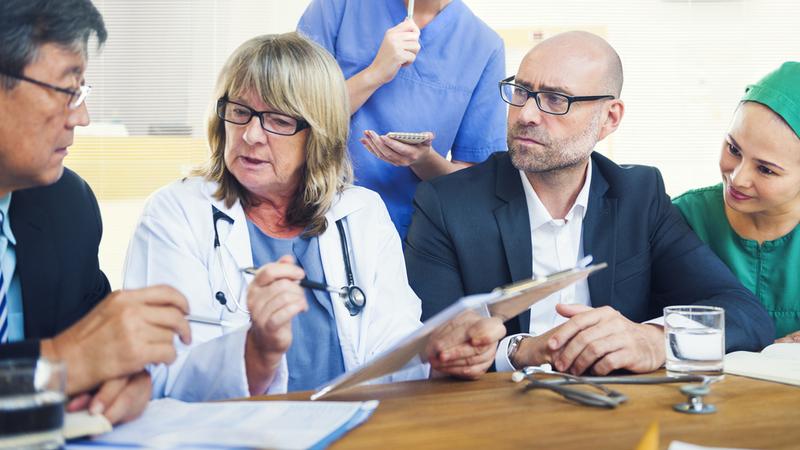 A group of healthcare Workers Having a Meeting