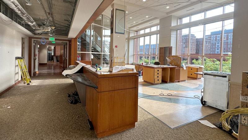 Interior of the Curtis National Hand Center while under rennovation.