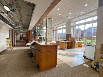 Interior of the Curtis National Hand Center while under rennovation.