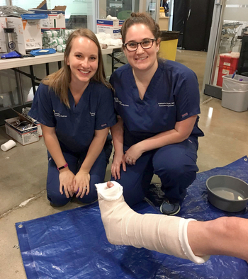 Students in the Emergency Sports Medicine program with Georgetown University and MedStar Health.