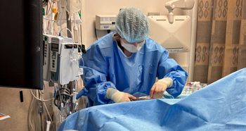 A resident works with a patient at MedStar Health.