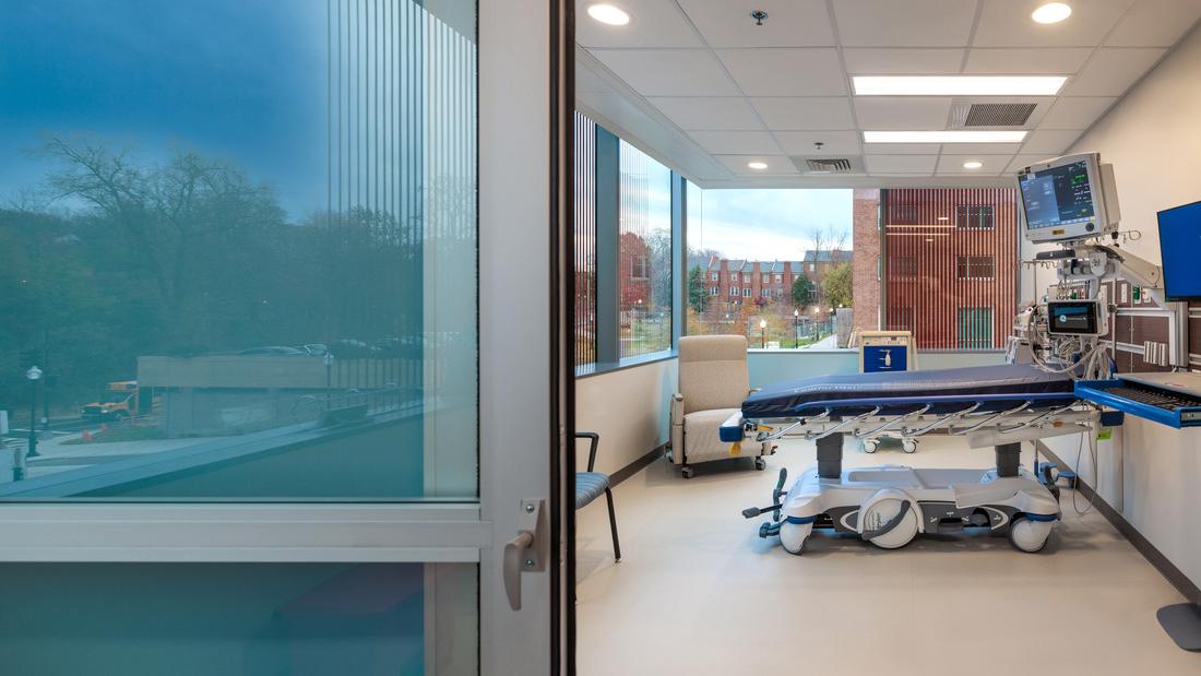 Patient room in the Verstandig Pavilion at MedStar Georgetown University Hospital.