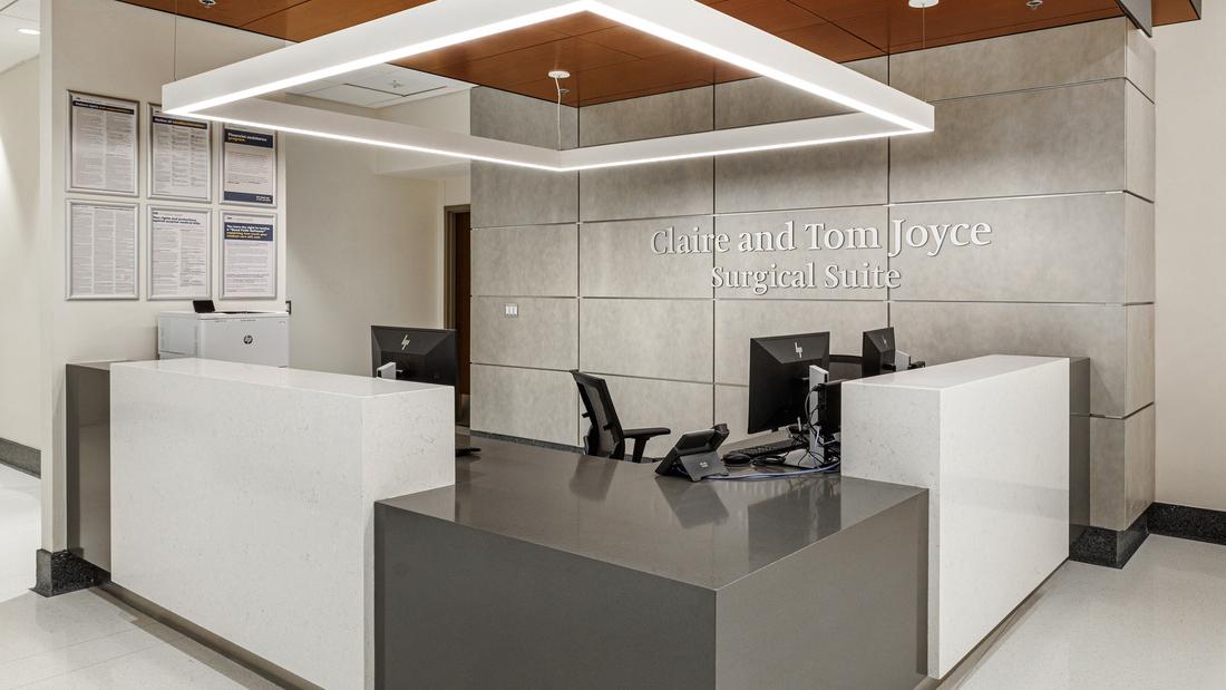 Front desk to the Verstandig Pavilion surgical suites.