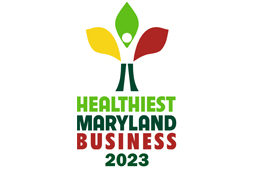 Healthiest Maryland Business 2023 award badge