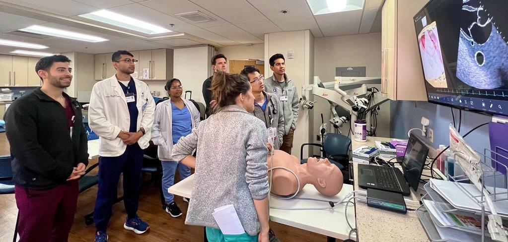 Dr Ernest Fischer teaches medical students in the Point Of Care Ultrasound track at MedStar Health.