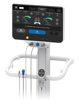 Photo of a Lung Pacer device. The device strengthens the diaphragm by stimulating the phrenic nerve in the neck.