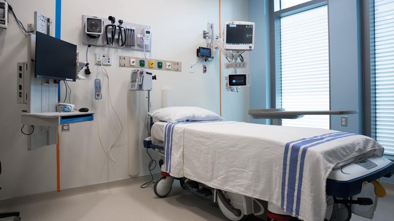 A treatment room in the emergency department in the Verstandig Pavillion at MedStar University Georgetown Hospital.