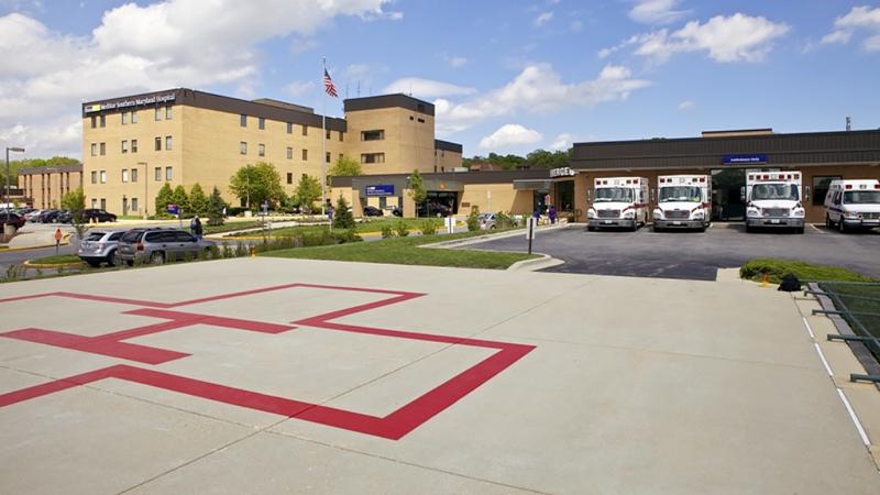MedStar Southern Maryland Hospital Center helipad and ambulance bay