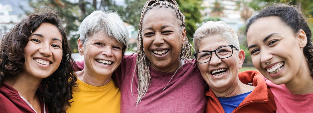 Happy multi generational women having fun together