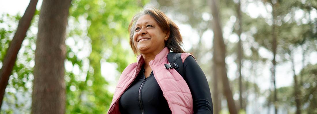 Shot of a mature woman going for a hike in nature