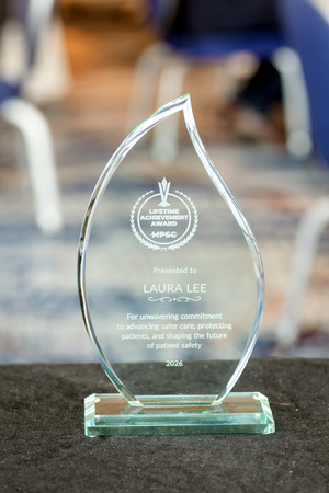 Laura Lee, BSN, was presented with a lifetime achievement award by the Mid-Atlantic Patient Safety Council.