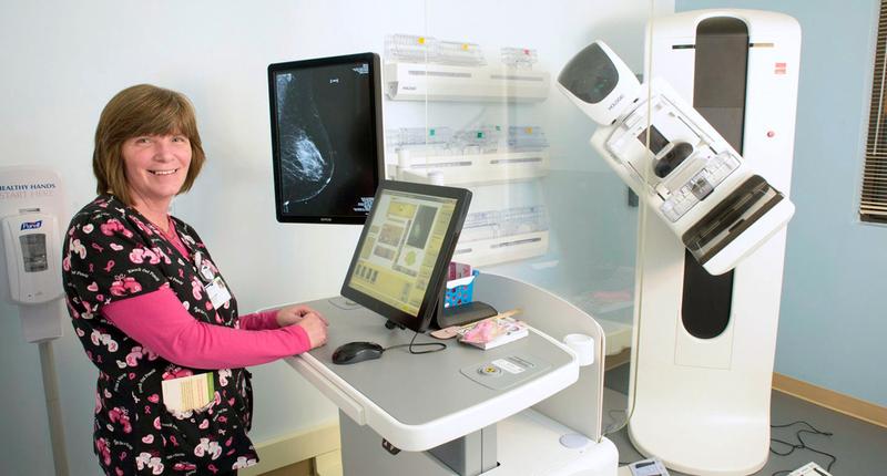 A radiology technician stands in the new breast center at MedStar Good Samaritan Hospital.