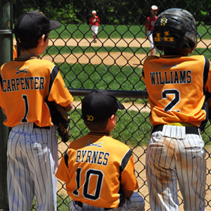 Kids from the Olney Boys and Girls Club participate in baseball.