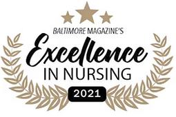 2021 Baltimore Magazine Excellence in Nursing Award Logo