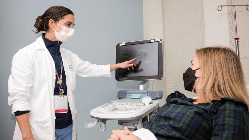 Dr Drassinower consults with a patient at the MedStar Health obgyn office at Glover Park.