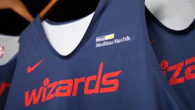 Washington Wizards practice jersey with the MedStar Health logo