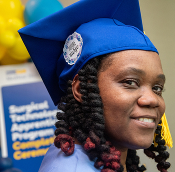 Photo of a graduate from the MedStar Academy surgical techs.