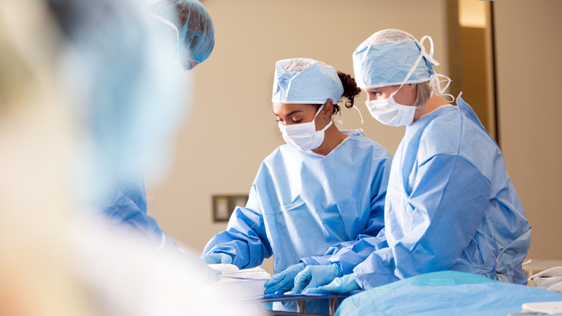 Surgeons in an operating room.