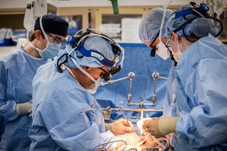 A team of surgeons performs an organ transplant surgery at MedStar Georgetown University Hospital.