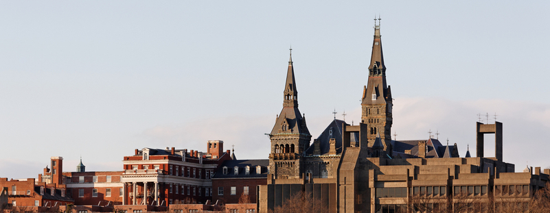 Historic stone building on the campus of Georgetown University, Washington DC