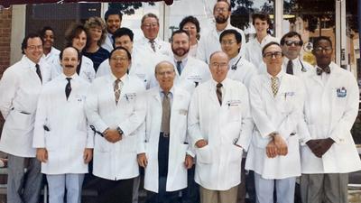 Historic photo of faculty members of the Fellowship in Pulmonary Disease and Critical Care program at MedStar Georgetown University Hospital.