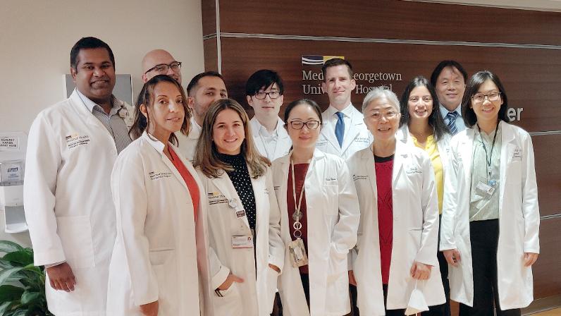 Group photo of a team of faculty and residents from the Radiology Physics Residency Program at MedStar Georgetown University Hospital