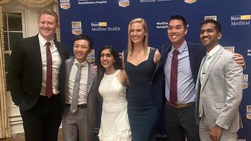 Graduates from the Physical Medicine and Rehabilitation Residency Progam at MedStar Health, pose for a photo.