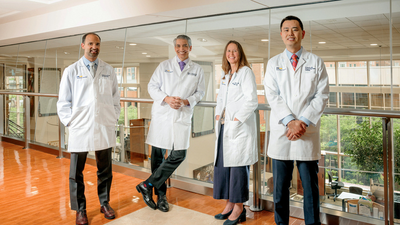 A team of MedStar Health advanced heart failure specialists stand together for a group photo.