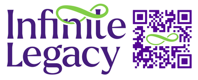 Infinite Legacy logo with QR code