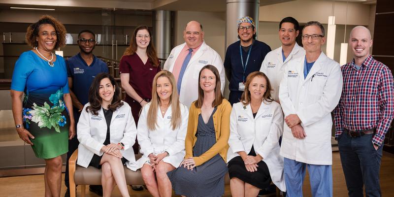The team of providers from the MedStar Georgetown University Hospital's  liver and pancreas program pose for a group photo.