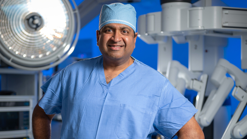 Portrait of Dr David Lisle in an operating room at MedStar Franklin Square Medical Center.