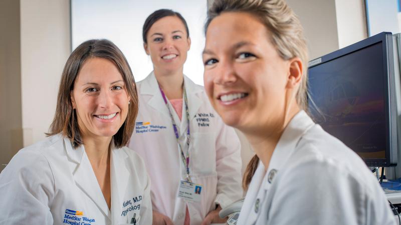 MedStar urogynecology doctor Lee Richter is pictured with 2 urology fellows.