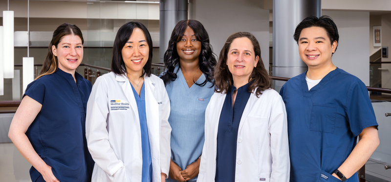 Photo of the bone marrow transplant nurse practitioner team at MedStar Georgetown University Hospital.
