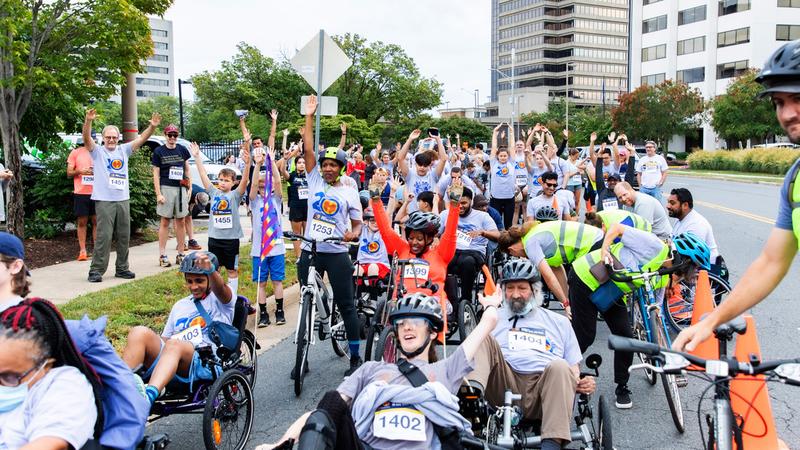 Wheelchair athletes compete in the annual Super H 5K Run, Walk & Wheel