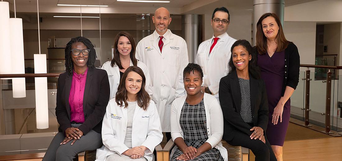 The team of providers from the MedStar Georgetown University Hospital's  liver and pancreas program pose for a group photo.