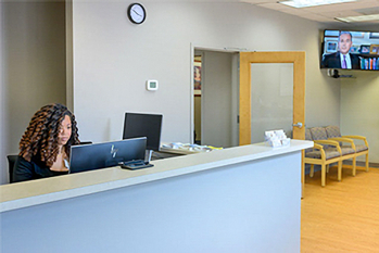 Front desk of the office for MedStar Georgetown Transplant Institute at Annapolis