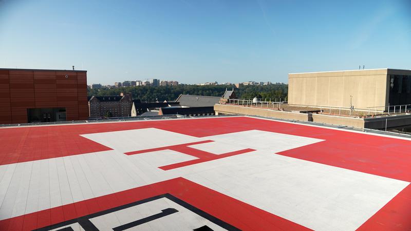 Helipad atop the Verstandig Pavillion at MedStar Georgetown University Hospital.