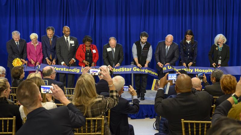 Ribbon cutting ceremony for the new Verstandig Pavillion at MedStar Georgetown University Hospital.